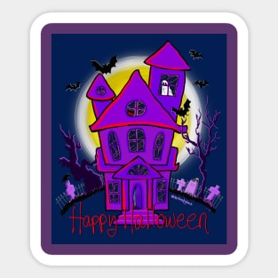 Spooky Haunted House Sticker